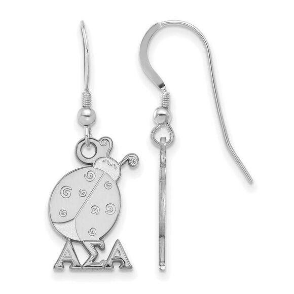 Sterling Silver Alpha Sigma Alpha Small Dangle Earrings - Picture 1 of 3